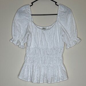 Versona White Eyelet Blouse